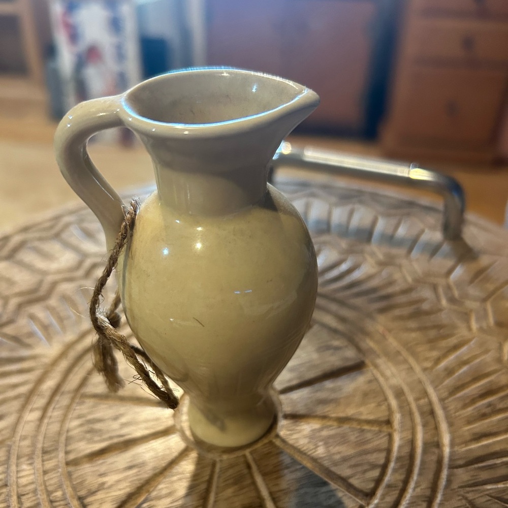 Elegant Cream Ceramic Pitcher Ornament